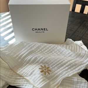 CHANEL White and Gold Blanket